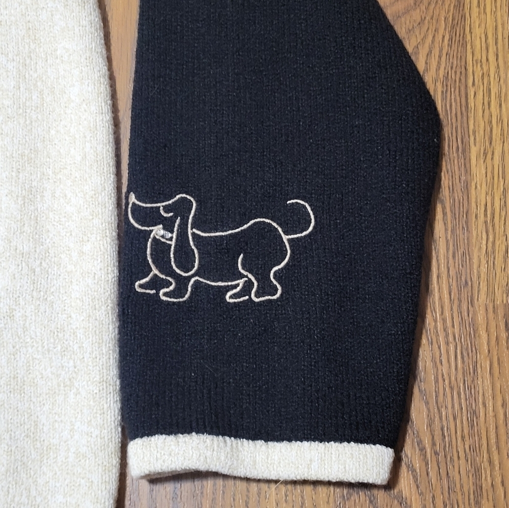 TanJay Vintage Dog Embroidered Knit Full Zip Cardigan Jacket Women’s Large C50 - Picture 2 of 10